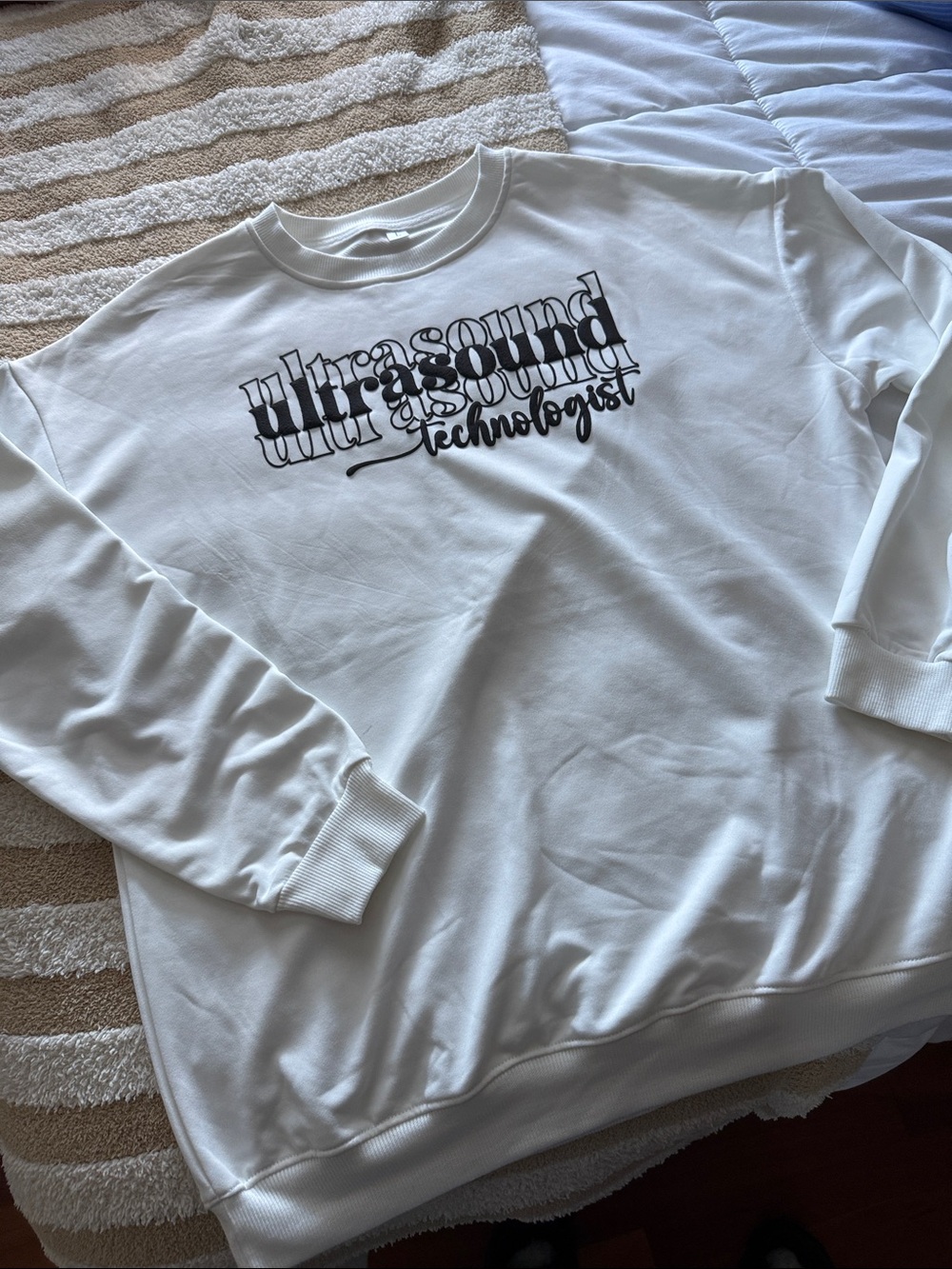 Ultrasound Technologist White Crewneck Sweatshirt